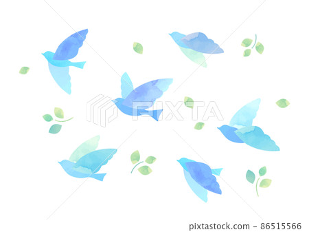一隻拍打的鳥的水彩插圖 一隻拍打的鳥的水彩插圖 86515566