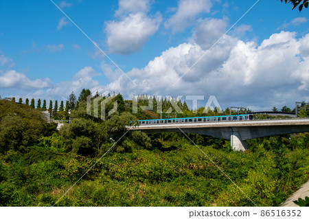 City of Trees Sendai Hirose River Autumn Ohashi upstream Subway Tozai Line railway bridge City of Trees Sendai Hirose River Autumn Ohashi upstream Subway Tozai Line railway bridge 86516352