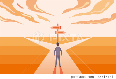 A man standing at a fork 86516571