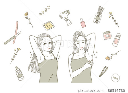一個脫髮的女人的美麗插圖 86516780