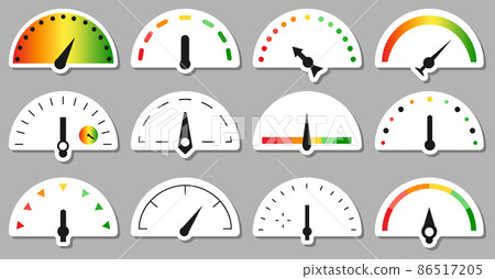 Speedometr rating with different shapes of arrows 86517205
