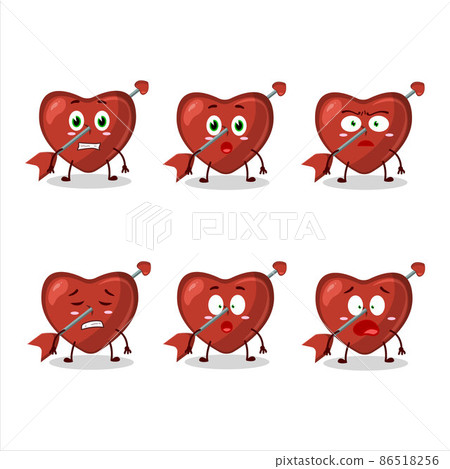 Character cartoon of cupid love arrow with scared expression 86518256