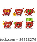 Cupid love arrow cartoon character with cute emoticon bring money 86518276