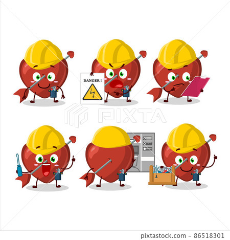 Professional Lineman cupid love arrow cartoon character with tools Professional Lineman cupid love arrow cartoon character with tools 86518301