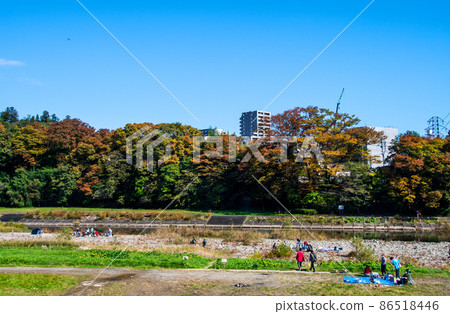 樹之城仙台廣瀨川從牛牙橋右上岸看牛牙綠地秋景 樹之城仙台廣瀨川從牛牙橋右上岸看牛牙綠地秋景 86518446