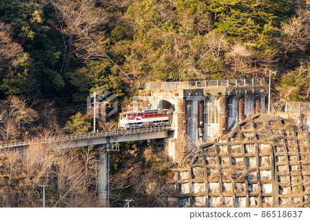 [靜岡縣]大井川鐵道Abt型列車繞長島大壩 86518637