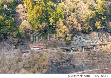 [Shizuoka Prefecture] Oigawa Railway Abt-type train around Nagashima Dam 86518817