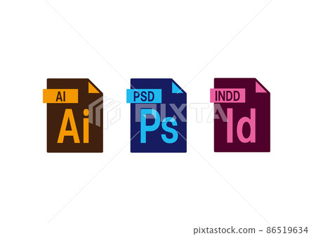 File format icon AI, PSD, INDD 86519634