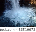 Ichinotaki in the Ninotaki Valley of Mt. Chokai. A large amount of water that falls straight and a deep basin are beautiful 86519972
