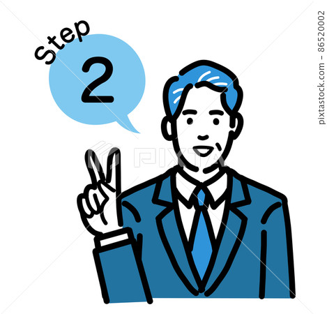 Step 2 Middle-aged man in a suit explaining the process Step 2 Middle-aged man in a suit explaining the process 86520002