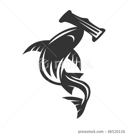 Hammerhead Shark Icon Illustration Brand Identity 86520116