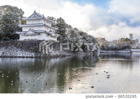 《愛知縣》雪名古屋城西北角塔 86520295