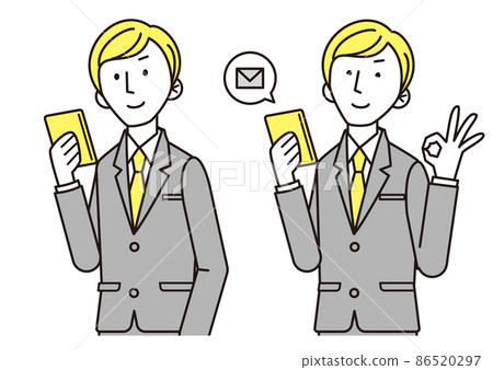 男式西裝，帶輪廓，2 種顏色，智能手機電子郵件 86520297