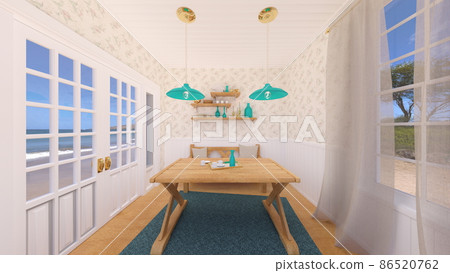 Dining room overlooking the sea 86520762