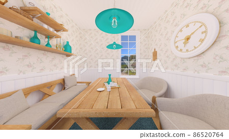 Dining room overlooking the sea 86520764