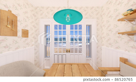 Dining room overlooking the sea 86520765