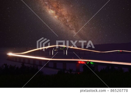 Irabu Bridge and the Milky Way Galaxy 86520778