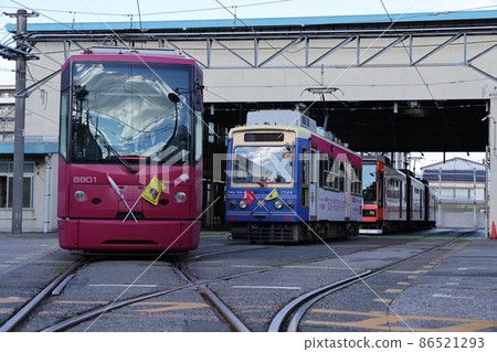 Tokyo Sakura Tram Arakawa garage train in Arakawa-ku, Tokyo 86521293