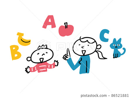 Children and adults studying English happily 86521881