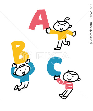 字母表的 ABC 和似乎玩得很開心的孩子們 86521885