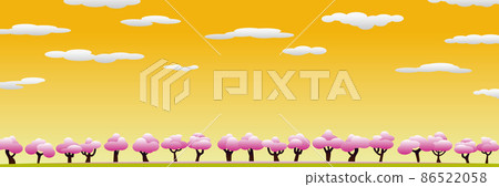 Landscape at dusk in spring when cherry blossoms dance 4 86522058