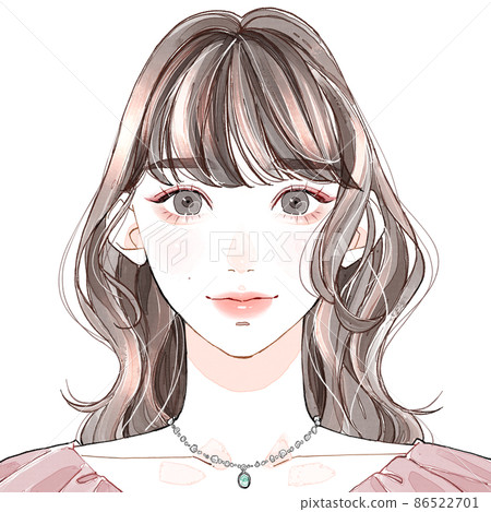 Feminine _ heavy bangs 86522701