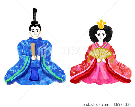 Hina 人偶的手繪日式插圖 86523333