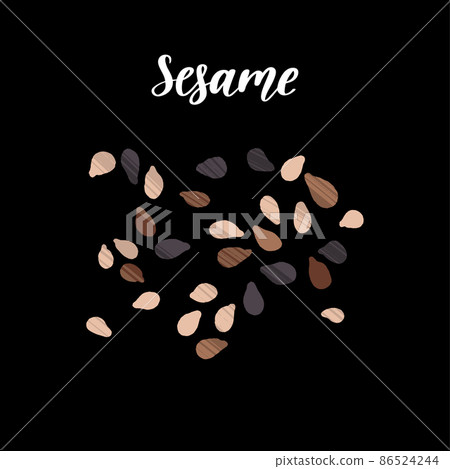 Healthy nutrition product. Different types of sesame seeds. 86524244