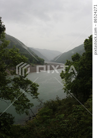 Shimanto River in the rain Shimanto River in the rain 86524271