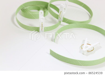 Paper band handmade work image (white background, copy space) Paper band handmade work image (white background, copy space) 86524539