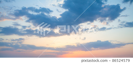 Colorful sky. Dramatic sunset with twilight color sky and clouds Colorful sky. Dramatic sunset with twilight color sky and clouds 86524579