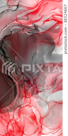 Black red ink brush stroke on white background. Black red ink brush stroke on white background. 86524667