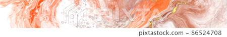 Vector coral banner. Hand drawn abstract paint brush stroke. 86524708