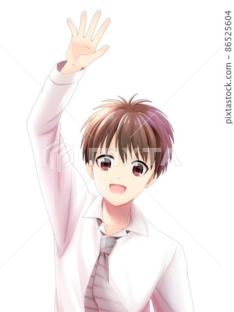 一個男孩帶著微笑 一個男孩帶著微笑 86525604