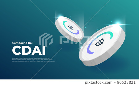 Compound Dai (CDAI) banner. CDAI coin cryptocurrency concept banner background. 86525821