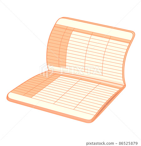 Light orange passbook in the open state 86525879