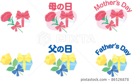 Mother's day father's day icon set 86526878