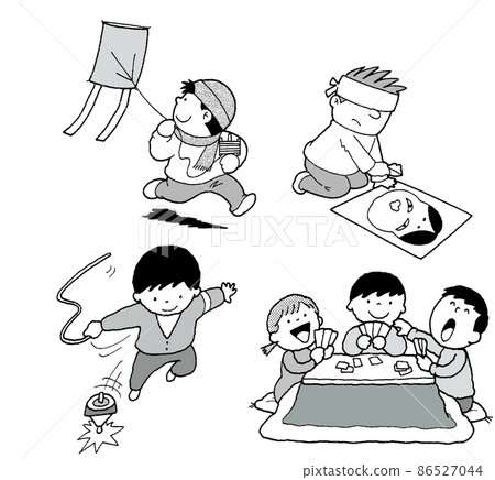 Children's school life Saijiki New Year's play 86527044