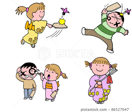 Children's school life Saijiki New Year with wings Children's school life Saijiki New Year with wings 86527047