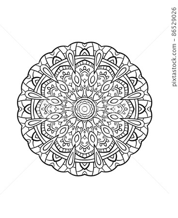 Mandala pattern, round decorative ornament for abstract background or adult coloring book page, vector illustration Mandala pattern, round decorative ornament for abstract background or adult coloring book page, vector illustration 86529026