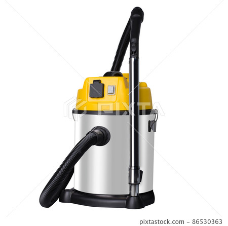Big industrial vacuum cleaner - yellow, silver color. Big industrial vacuum cleaner - yellow, silver color. 86530363