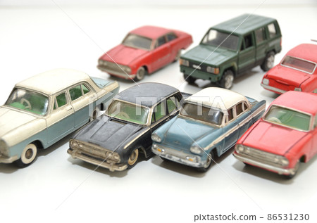 Four old toy cars, classic cars, retro Four old toy cars, classic cars, retro 86531230