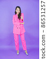 Portrait beautiful young asian woman smile with action 86531257