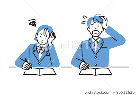 Men and women set 2 of high school students studying 86531620