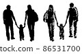 Image of a young family walking with a child 86531700
