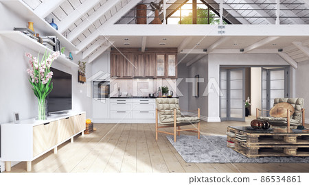 Modern house interior Modern house interior 86534861