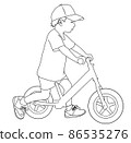 Image of a little boy riding a bicycle 86535276