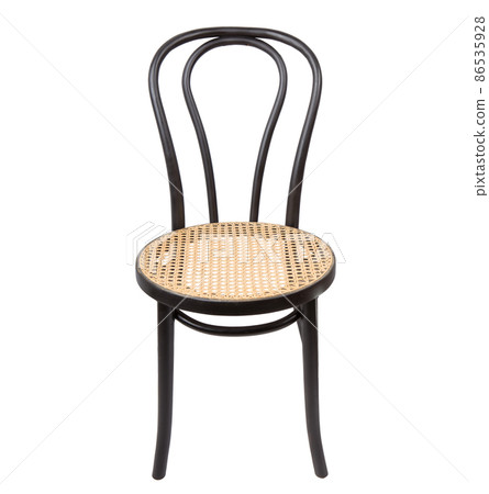 Black wooden chair, isolated. Antique wood chairs on white background. 86535928