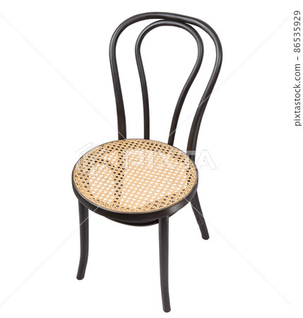 Wooden black vintage chair isolated on white background. 86535929