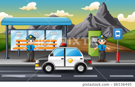 Police are in charge of controlling traffic on city streets 86536495